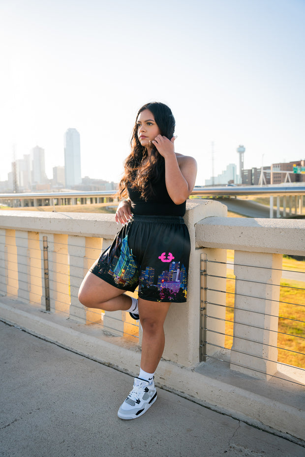 UNSPONSORED “DALLAS SKYLINE” shorts