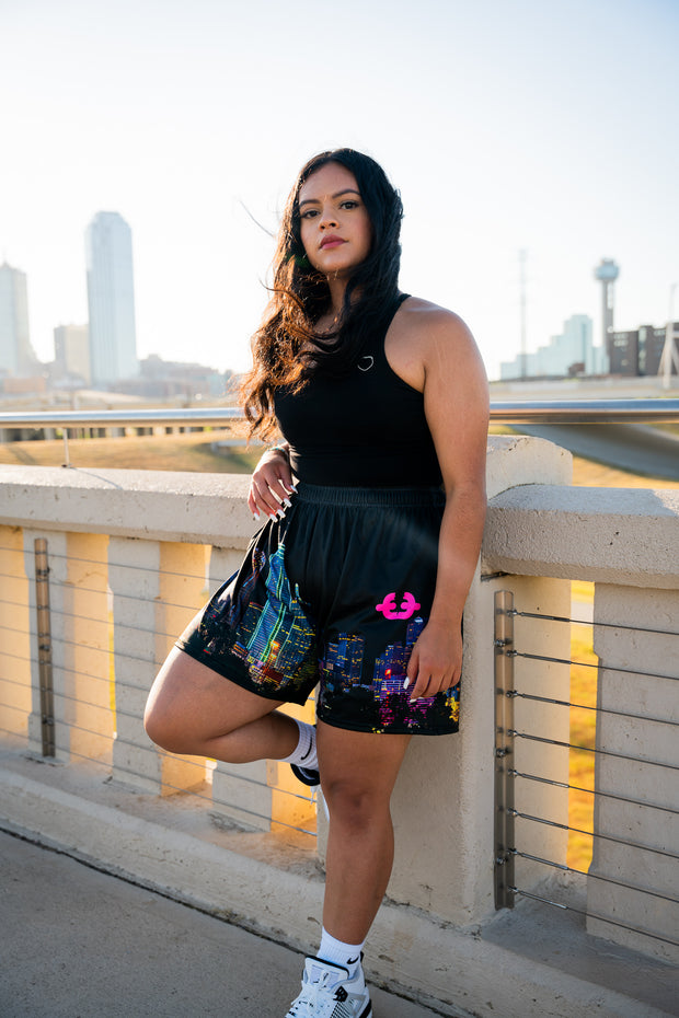 UNSPONSORED “DALLAS SKYLINE” shorts