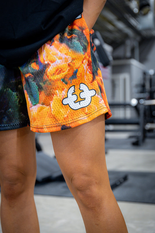 Orange Flourish Shorts